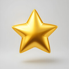 A bright golden five-pointed star emoji with a subtle gradient effect and a polished metallic shine, floating on a white background.