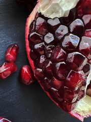 juicy pomegranate and tangerine fruits 