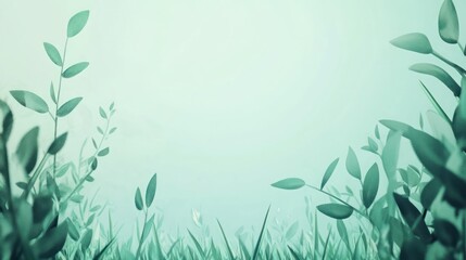 Delicate green foliage, ethereal soft focus, background nature,  visualizer, calming aesthetic