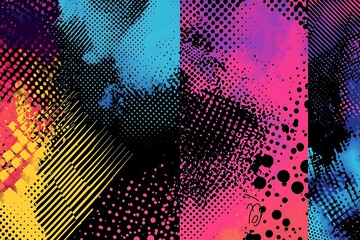 Collection abstract halftone colorful backgrounds, perfect for vibrant graphic designs, digital media, or artistic projects.