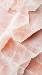 Fototapeta premium Delicate pale pink quartz layers form a dreamy, mineral-inspired phone wallpaper with natural cracks and translucence.