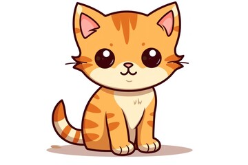 Obraz premium Cute cartoon orange kitten