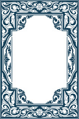 Decorative ornate retro floral blank card template