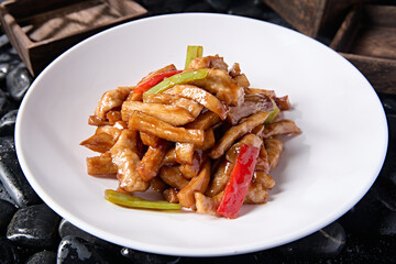 Beef Fillet with Colorful Peppers and King Oyster Mushroom