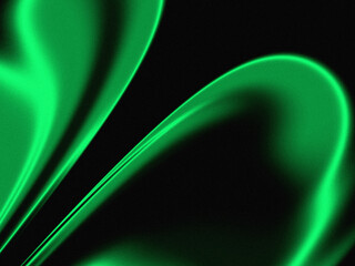 Abstract green waves on a dark background, dynamic and vibrant.