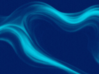 Flowing abstract aqua lines on a dark blue background.