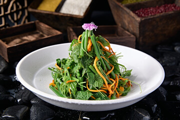 Cordyceps Flower Salad with Loofah Tips