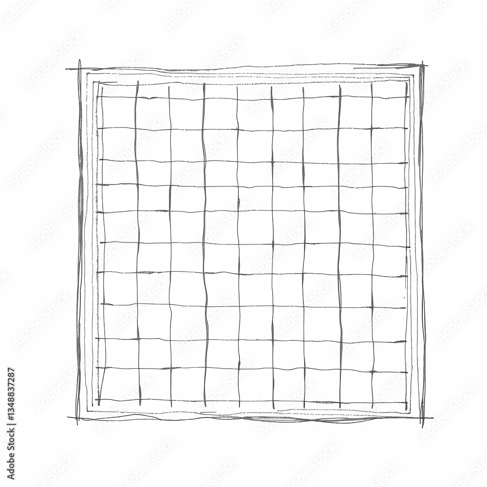 Aufkleber grid sketch: a simple, hand-drawn grid, perfect for architectural design, layout, or conceptual plan