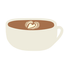 cup of coffee with latte art vector