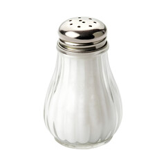 classic glass salt shaker with silver lid, perfect for seasoning dishes
