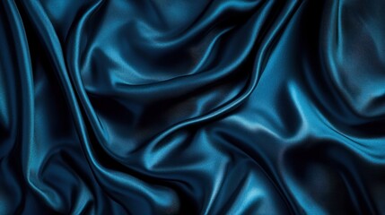Obraz premium Deep Teal Silk Drapery: A Luxurious Textured Abstract