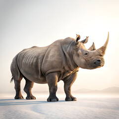 Fototapeta premium rhino on white background
