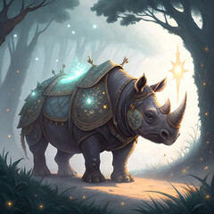 Fototapeta premium rhino in the desert