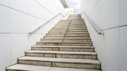 Modern Concrete Staircase Leading Upward in Minimalist Architectural Design