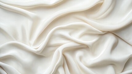 Obraz premium Close-up of a white fabric with a smooth and elegant texture. the fabric appears to be made of a silky or satin-like material, with a subtle sheen that catches the light.