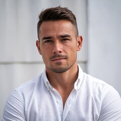 Fototapeta premium Young argentinian man isolated on white background proud and selfsatisfied