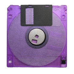 Purple Floppy Disk (isolated)