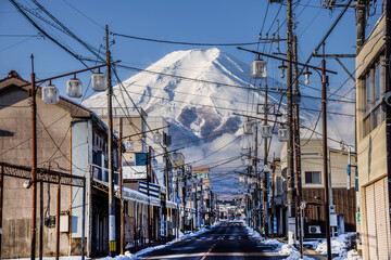 富士山と電線 Mount Fuji and power lines a World Heritage