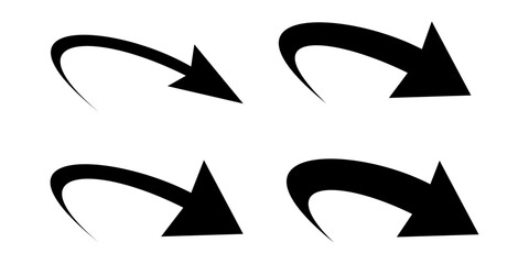 Arrows set  isolated on white background. Vector  arrow pointers down or forward and return for web