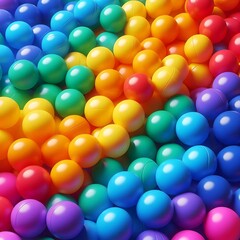 Fototapeta premium colorful plastic balls,Bright and colorful plastic balls filling the frame in a random pattern,