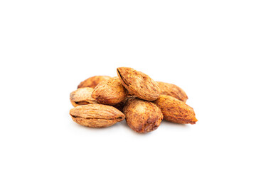 Roasted almond nuts isolated on white background, Almond Kernels