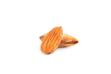Roasted almond nuts isolated on white background, Almond Kernels
