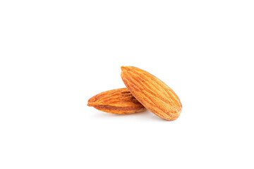 Roasted almond nuts isolated on white background, Almond Kernels