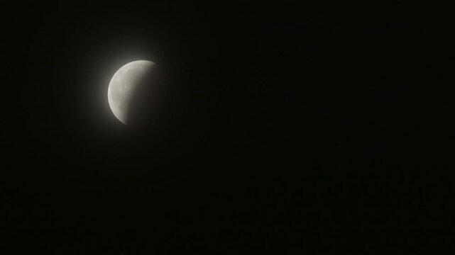 Timelapse of the Total Lunar Eclipse on March 14th, 2025 as the Earth's shadow decreases
