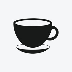 Simple Silhouette of a Coffee Cup and Saucer