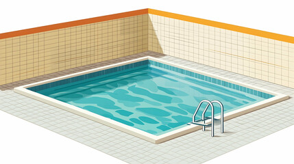 Indoor pool corner isometric view,  leisure facility