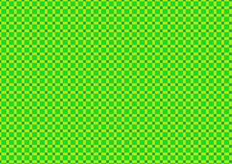 small green square grid pattern background.