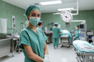 Obraz premium Surgeon in Operating Room Preparing for Surgery