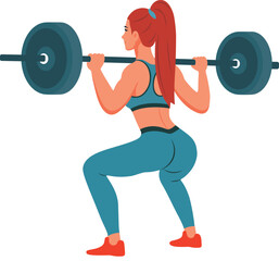 Woman Training Military Press in Gym