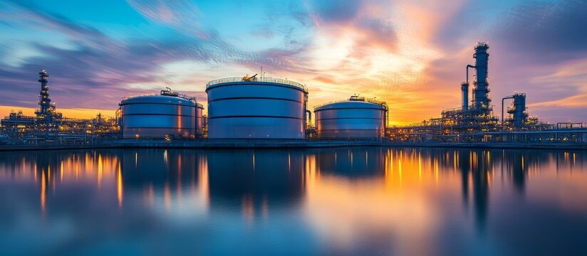 Oil storage tank and plant industrial.