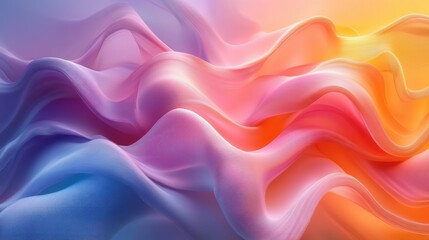 Colorful Flowing Ribbons Abstract Background Design Modern Digital Art