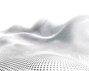 Abstract rendering of a dotted surface with undulating contours and bright illumination