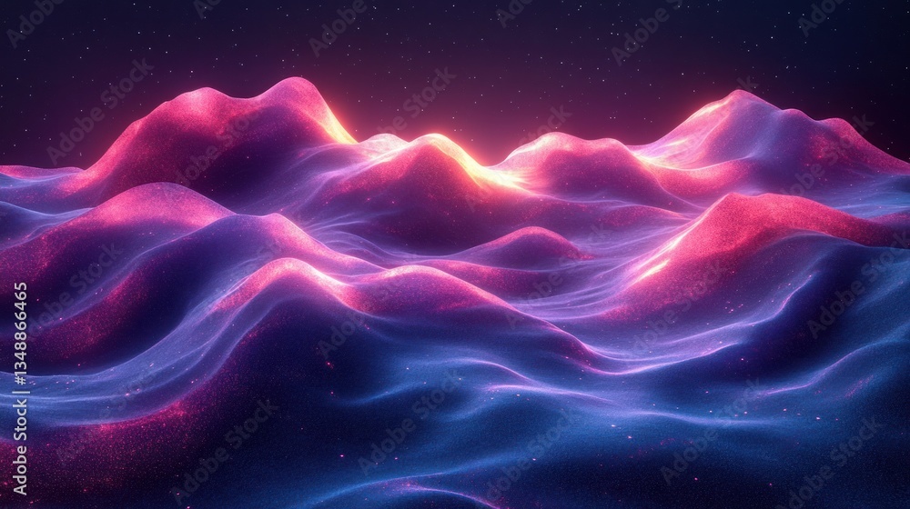 Aufkleber futuristic abstract wavy background with gradient colors and soft light