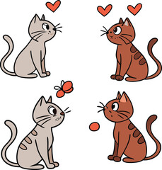 A stylized vector illustration of a cat in a unique and artistic design.