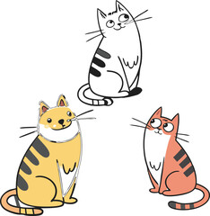 A stylized vector illustration of a cat in a unique and artistic design.