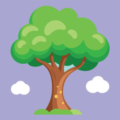 A detailed vector illustration of a tree with intricate branches and leaves.