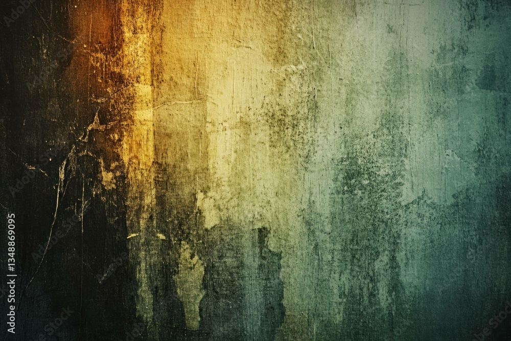 Poster abstract grunge texture with a gradient of warm and cool colors demonstrating a unique artistic back