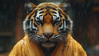 Fototapeta premium Tiger Judo Training in a Dojo