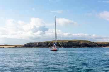 Sailing Boats on Calm Summer Sea, Brittany.