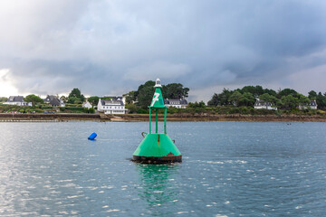 Green Buoy near the Harbour in Brittany