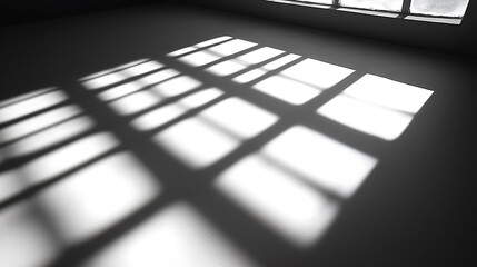 Window light shadows on floor.