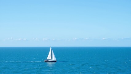 Obraz premium Sailboat on Calm Blue Ocean