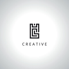 Creative Letter HL LH Monogram Logo Template With Vector Eps.