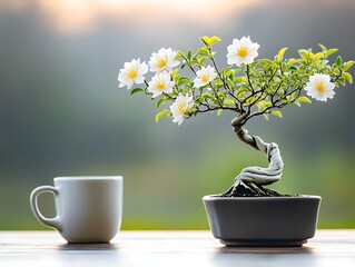 Blooming Bonsai  Coffee Cup.