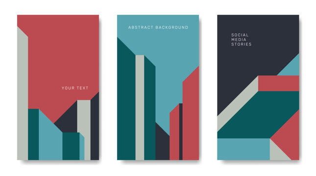 A set of abstract geometric backgrounds with an architectural theme