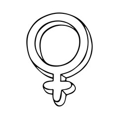 Hand drawn female gender identity icon Symbol used to represent sex and gender